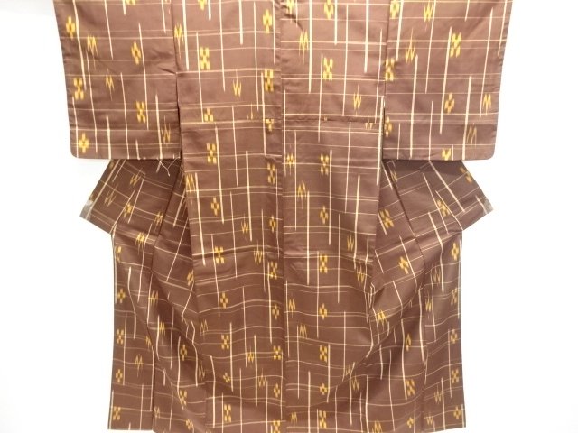JAPANESE KIMONO / TSUMUGI / WOVEN KASURI PATTERN 